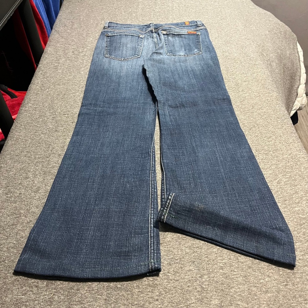 7 For All Mankind Dojo Wide Leg Flare Jeans Medium Wash Size 31x30